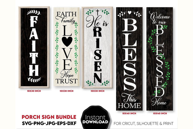 Front Porch sign SVG, Christian Welcome Sign SVG, Faith SVG, Bless Home SVG SVG March Design Studio 