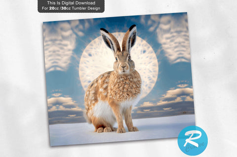Front Snowshoe Hare 20 oz / 30 oz Tumbler PNG Sublimation Regulrcrative 