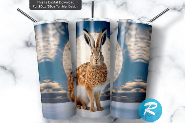 Front Snowshoe Hare 20 oz / 30 oz Tumbler PNG Sublimation Regulrcrative 