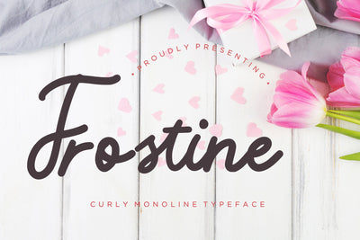 Frostine Curly Monoline Typeface Font Creatype Studio 