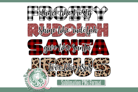 Frosty-Rudolph-Santa-Jesus Sublimation Sublimation QueenBrat Digital Designs 