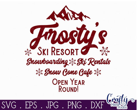 Frosty's Ski Resort Svg - Christmas Round Svg SVG Crafty Mama Studios 