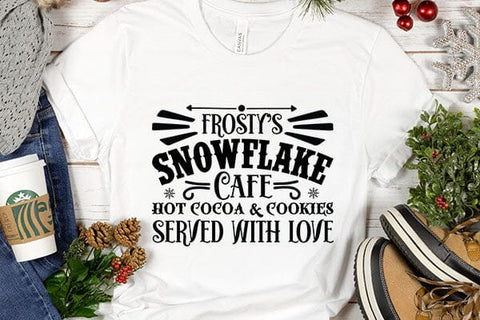 Frosty's Snowflake Cafe Hot Cocoa & Cookies Served With Love SVG Angelina750 