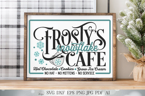 Frosty's Snowflake Cafe SVG | Christmas SVG | Snowflakes SVG | dxf and more! | Printable SVG Diva Watts Designs 