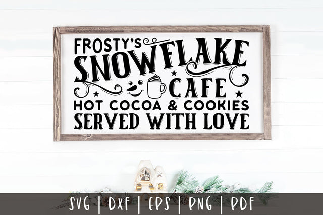 Frosty's Snowflake Cafe, Vintage Christmas Sign SVG SVG CraftLabSVG 