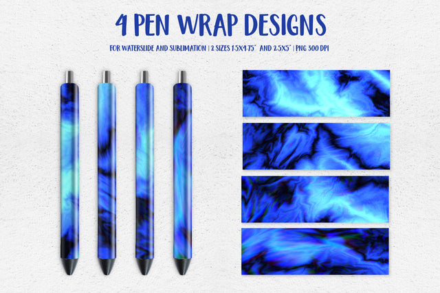 Frozen Blue Marble Pen Wrap Template Sublimation or Waterslide Sublimation LaBelezoka 