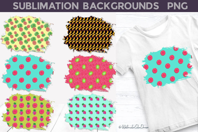 Fruit Background Sublimation Bundle Sublimation WatercolorColorDream 