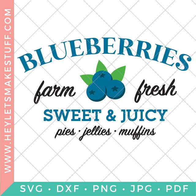 Fruit Blueberry Sign SVG Hey Let's Make Stuff 