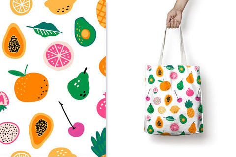 Fruit Digital Paper BUNDLE, summer fruit seamless patterns Digital Pattern Tori card store 