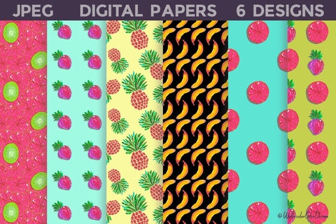 Fruit Digital Paper Digital Pattern WatercolorColorDream 