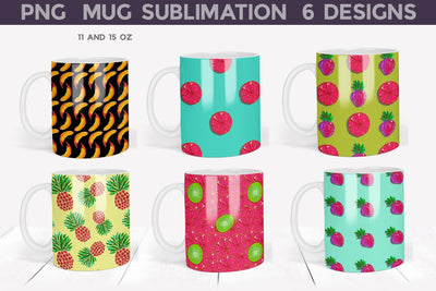 Fruit Mug Bundle | Summer Mug Sublimation Sublimation WatercolorColorDream 