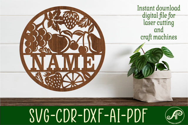 Fruit name sign, SVG, kitchen themed wall art SVG APInspireddesigns 