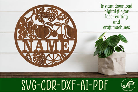 Fruit name sign, SVG, kitchen themed wall art SVG APInspireddesigns 