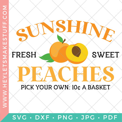Fruit Peaches Sign SVG Hey Let's Make Stuff 