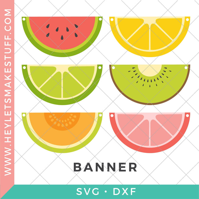 Fruit Slice Banner SVG Hey Let's Make Stuff 