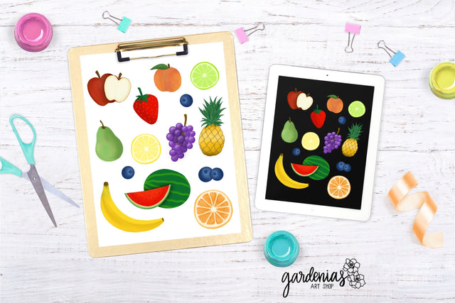 Fruit Sticker Set Sublimation Gardenias Art Shop 