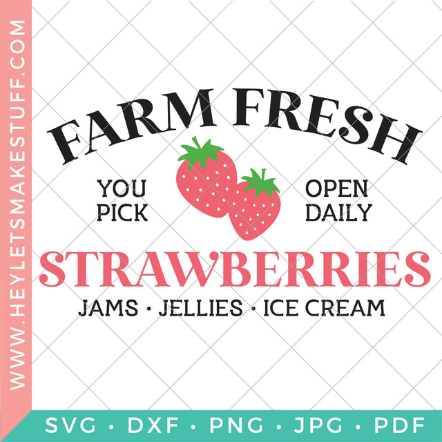 Fruit Strawberry Sign SVG Hey Let's Make Stuff 