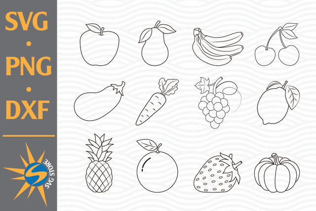 Fruits and Vegetables SVG, PNG, DXF Digital Files Include SVG SVGStoreShop 