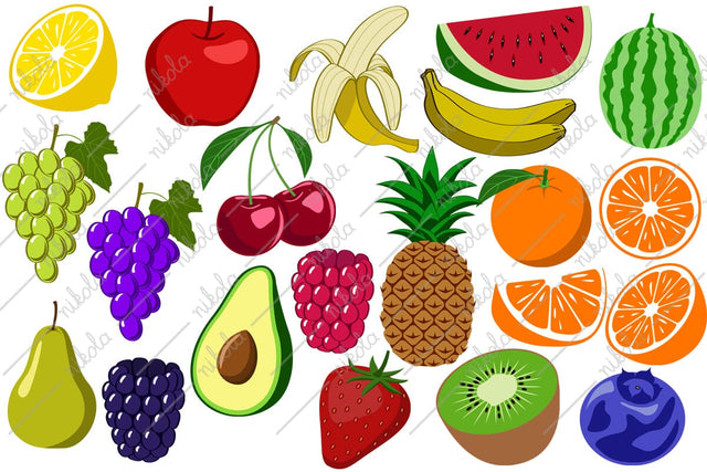 Fruits Bundle Clipart Set SVG PNG EPS PDF SVG nikola 