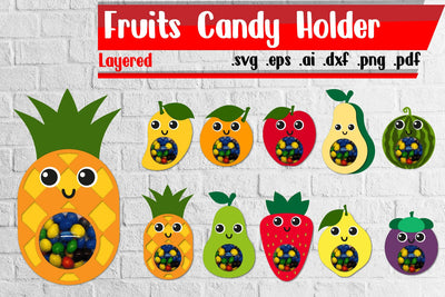 Fruits Candy Holders Bundle - svg dxf eps ai png pdf 3D Paper zafrans studio 