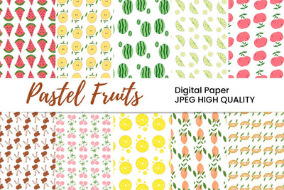 Fruits Digital Paper Bundle Digital Pattern Masyafi Studio 