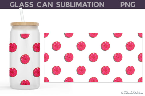 Fruits Glass Can Bundle | Lemonade Libbey Can Glass Sublimation WatercolorColorDream 