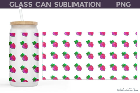 Fruits Glass Can Bundle | Lemonade Libbey Can Glass Sublimation WatercolorColorDream 