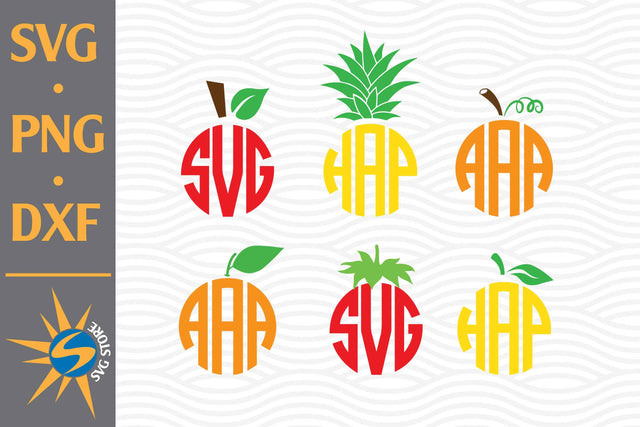Fruits Monogram SVG, PNG, DXF Digital Files Include SVG SVGStoreShop 