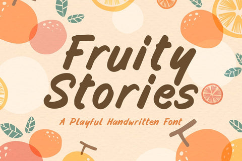Fruity Stories - Funny Handwritten Font Font Kotak Kuning Studio 