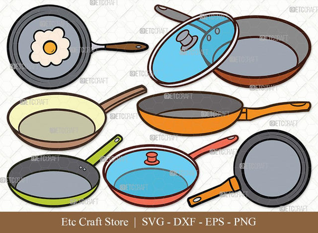 Frying Pan Clipart SVG Cut File | Skillet Pan Svg | Egg Frying Pan Svg | Cast Iron Svg | Pan Svg | Cooking Pan Svg | Kitchen Svg | Frying Pan Svg Bundle SVG ETC Craft 