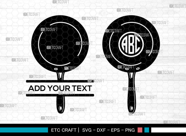 Frying Pan Monogram SVG, Pan Svg, Kitchen Svg, Cooking Pan Svg, Skillet Pan Svg, Split Monogram Svg SVG ETC Craft 