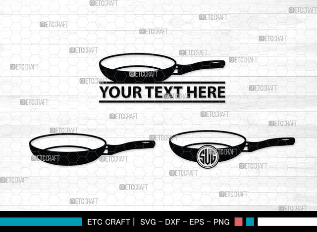 Frying Pan Monogram SVG | Skillet Pan Svg | Egg Frying Pan Svg | Cast Iron Svg | Pan Svg | Cooking Pan Svg | Kitchen Svg | Frying Pan Monogram SVG ETC Craft 