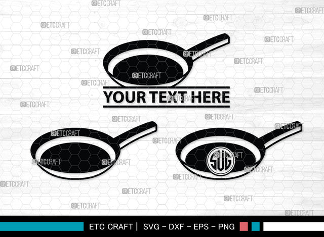 Frying Pan Monogram SVG | Skillet Pan Svg | Egg Frying Pan Svg | Cast Iron Svg | Pan Svg | Cooking Pan Svg | Kitchen Svg | Frying Pan Monogram SVG ETC Craft 