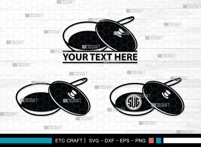 Frying Pan Monogram SVG | Skillet Pan Svg | Egg Frying Pan Svg | Cast Iron Svg | Pan Svg | Cooking Pan Svg | Kitchen Svg | Frying Pan Monogram SVG ETC Craft 