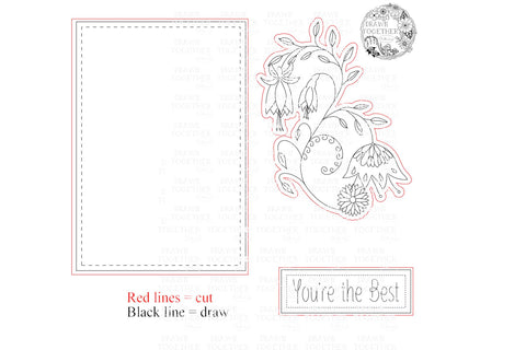 Fuchsia Scroll - Single line for Foil Quill | Digi Stamp | Sentiments Sketch DESIGN DrawnTogether with love 