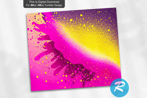 Fuchsia Yellow DeepPink Glitter 20 oz / 30 oz Tumbler PNG Sublimation Regulrcrative 