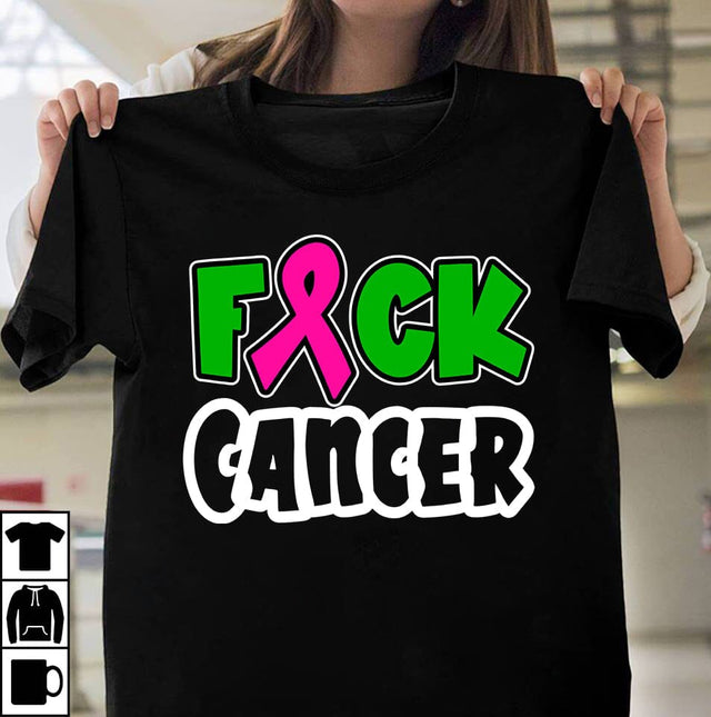 Fuck Cancer SVG Cut File, Fuck Cancer SVG Quotes, Fuck Cancer Sublimation Design, Fight Awareness SVG Bundle, Fight Awareness SVG Cut File , Fight Awareness Sublimation PNG SVG BlackCatsMedia 