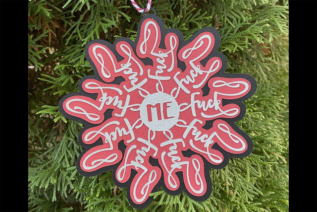 Fuck Me Snow Flake Ornament Adult SVG Design | So Fontsy SVG Crafting After Dark 