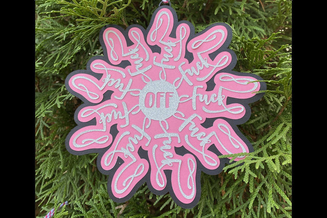 Fuck Off Snowflake Fuckflakes Ornament Adult Christmas SVG Design | So Fontsy SVG Crafting After Dark 