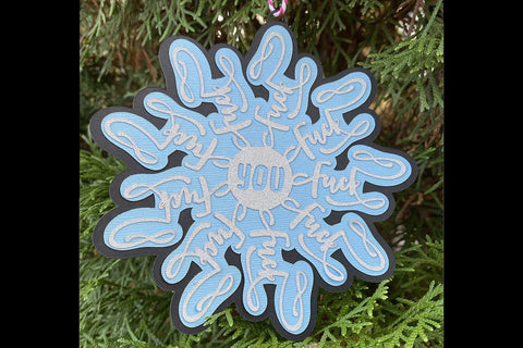 Fuck Snowflake Ornament Bundle Fuckflakes Adult Christmas SVG Design | So Fontsy SVG Crafting After Dark 