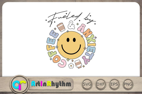 Fueled by coffee and anxiety Svg, Funny Svg, Retro Groovy Svg, Hippie Svg, Anxiety Svg SVG Artinrhythm shop 