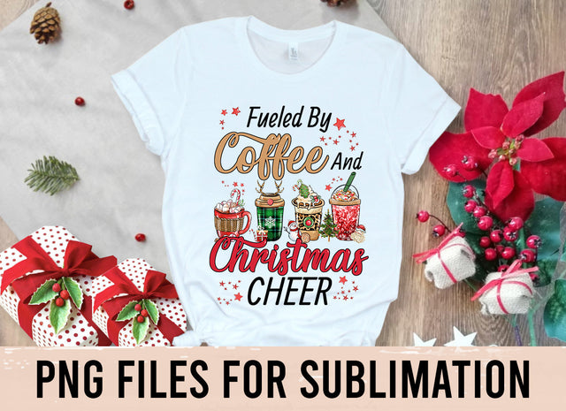 Fueled By Coffee And Christmas Cheer Png, Christmas Png, Coffee Christmas Png, Retro Christmas Png,Sublimation Design Downloads SVG BOO-design 