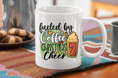 Fueled by coffee and christmas cheer Sublimation PNG, Coffee & Christmas Cheer Sublimation Design Sublimation Regulrcrative 