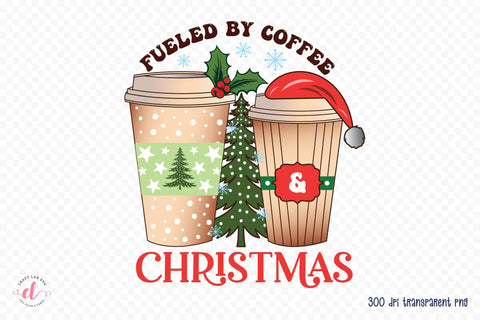 Fueled by Coffee & Christmas Sublimation Sublimation CraftLabSVG 