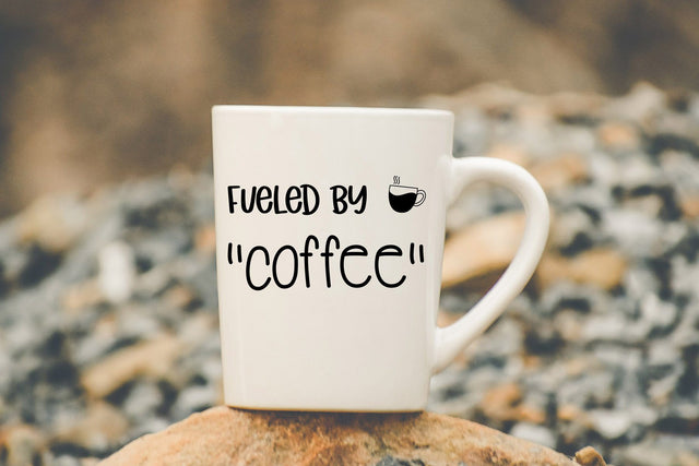 Fueled By "Coffee" Cut File for Cricut, Silhouette, Etc SVG August Sun Fire 