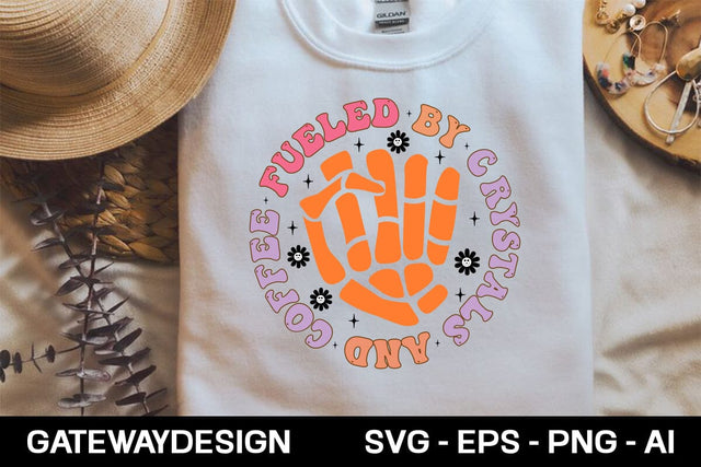 Fueled By Crystals And Coffee retro svg design SVG designmaster24 