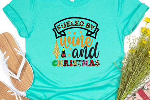 Fueled by Wine and Christmas Sublimation SVGArt 