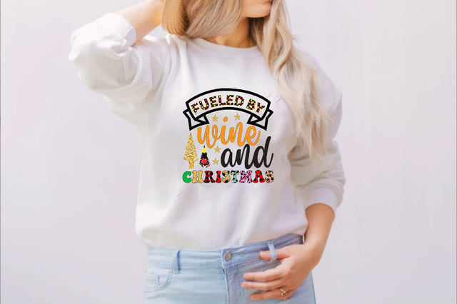 Fueled by Wine and Christmas Sublimation SVGArt 