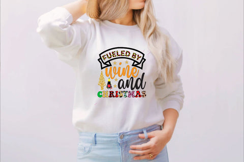 Fueled by Wine and Christmas Sublimation SVGArt 