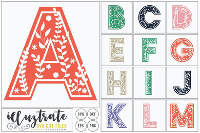 Full Alphabet - Floral Letters SVG Cut Files SVG Illuztrate 